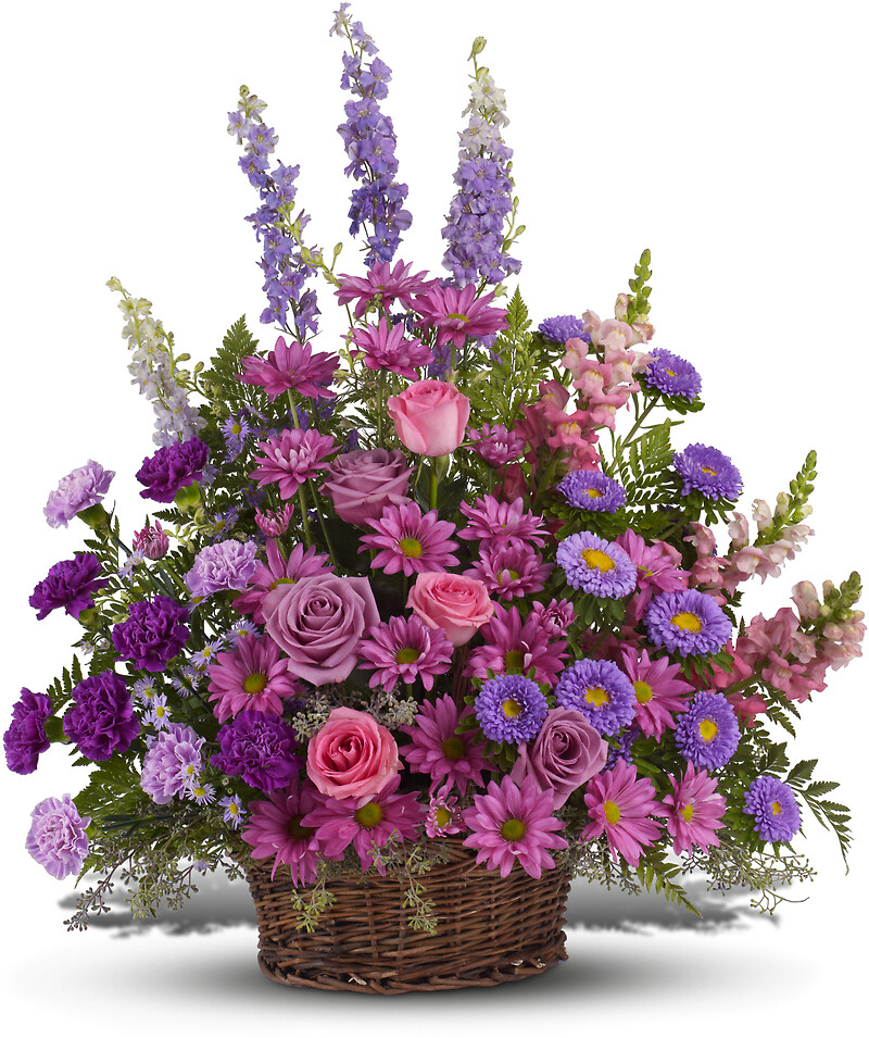 Gracious Lavender Basket arranged by a florist in Glendora, NJ Aversa