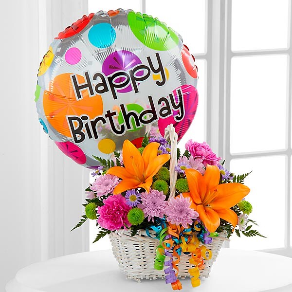 The Happy Blooms™ Basket arranged by a florist in Glendora, NJ Aversa