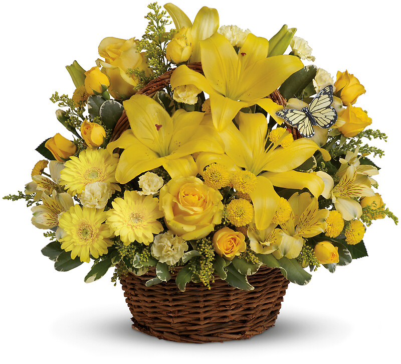 Basket Full of Wishes arranged by a florist in Glendora, NJ Aversa's Flower Shop