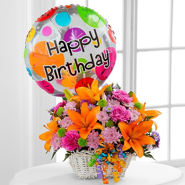 The Happy Blooms™ Basket arranged by a florist in Glendora, NJ Aversa